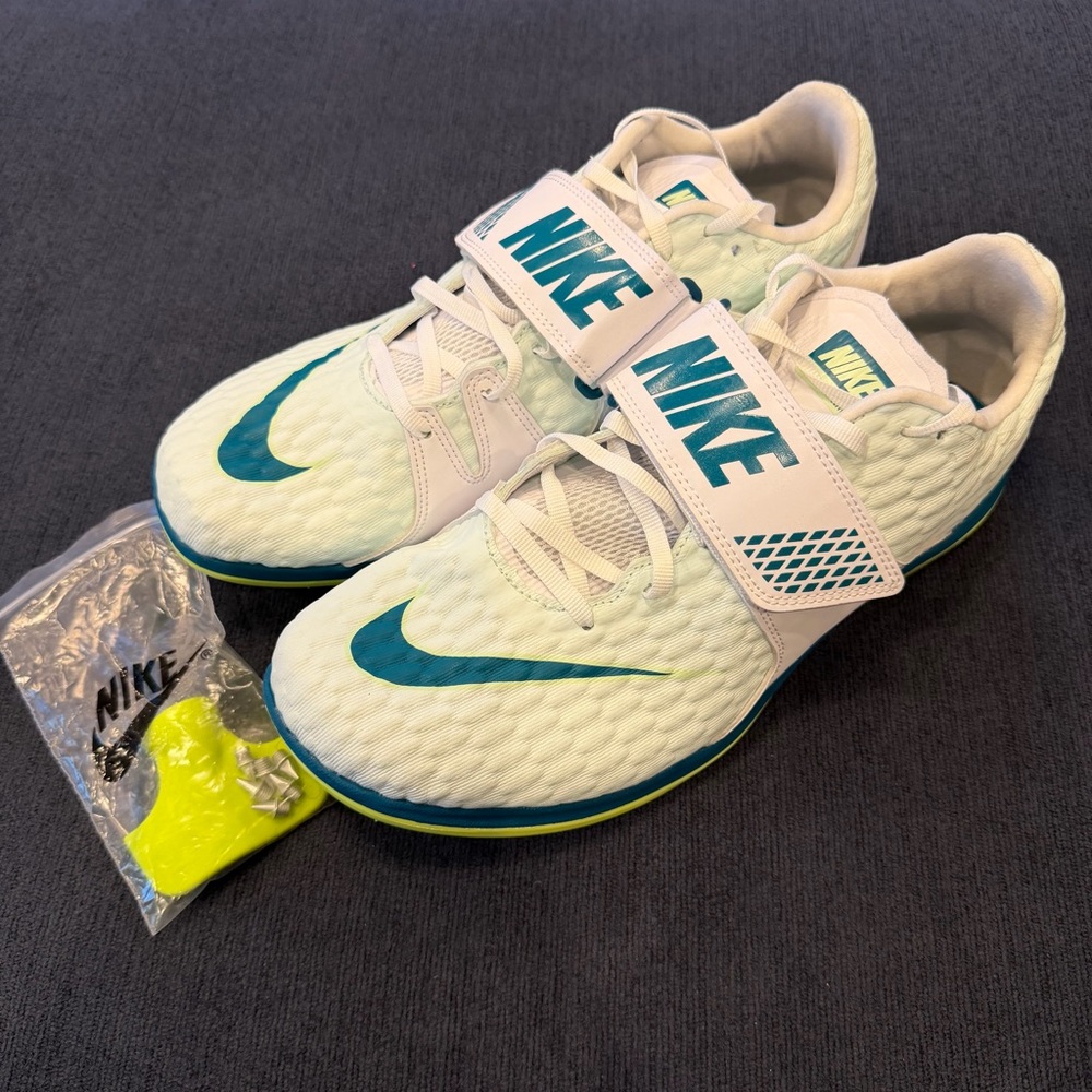 Nike High Jump Elite Track Shoes Mens Size 10 White Green Spruce FZ9636-100